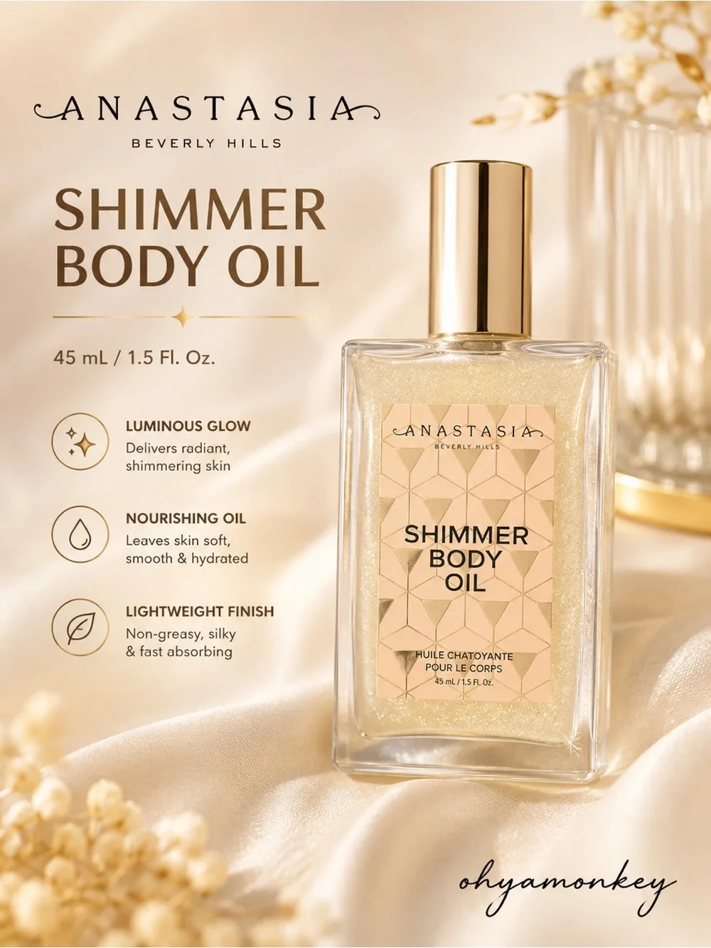 Anastasia Beverly Hills Shimmer Body Oil – White